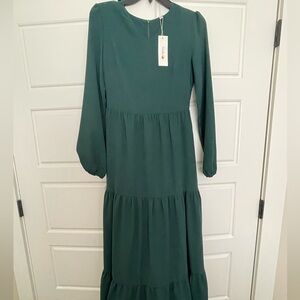 Petallush Teal Green V-Neck Maxi Dress